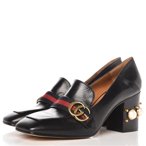 gucci peyton pumps|GUCCI Calfskin Web Peyton Loafer Pumps 36.5 Black.